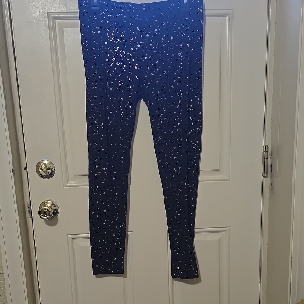 Black with gold star design leggings